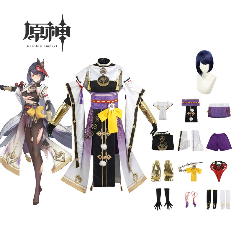 Genshin Impact Kujo Sara Cosplay Anime Costume Game ACGN Party Carnival Halloween Costumes For Women Performance Clo